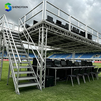 Escenario de Baile Portátil Modular de Aluminio, Preensamblado, Ligero, Transparente, para Exteriores, con Dimensiones Personalizables de 0.3-2m