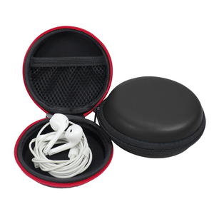 Mini sac rond en nylon aux couleurs bonbons, logo personnalisé, coque rigide noire, fermeture éclair, étui pour écouteurs Ipod, étui en EVA - Product Image 3