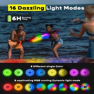 Светящийся светодиодный Фрисби 175 г: 30 RGB, 16 режимов, 4 яркости | 600 мАч с автоматическим датчиком и таймером | Спортивный подарок для мужчин/мальчиков/подростков - Product Image 3