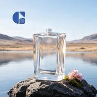 Flacon de parfum de luxe personnalisé de 100 ml, flacon de parfum vide en verre transparent irrégulier rechargeable