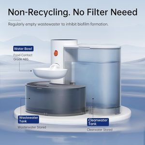 Fontaine à eau automatique intelligente pour chat, sans fil, luxueuse, alimentée par batterie, avec séparation eau propre/eau sale et fonction de charge - Product Image 6