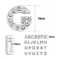 20 perles alphabet chromées pour la fabrication de bijoux, breloques en alliage métallique, accessoires personnalisés avec strass étincelants