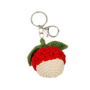 Porte-clés créatif en crochet tissé sac <span class=keywords><strong>de</strong></span> fruits pendentif fait main tricoté carotte fraise cerise - Product Image 2