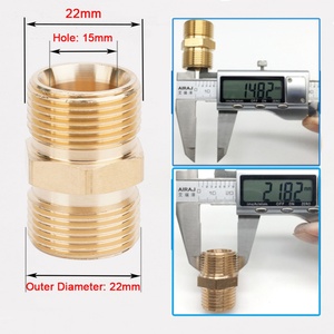 Acoplador de latón de 22 mm macho a 22 mm macho para manguera de 4500 PSI, adaptador de conexión para lavadora a presión - Product Image 3