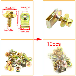 Boulons M6 avec rondelles et clips pour plaque de protection du capot moteur et doublure de pare-chocs, 178 pièces - Product Image 2