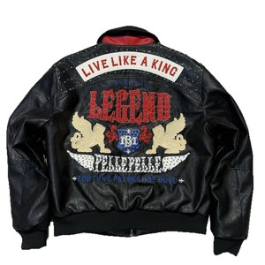 Giacca in Pelle PU di Alta Qualità PELLE LEGEND con Ricami e Diamanti, Stile Hip Hop Retrò, Vestibilità Ampia, <span class=keywords><strong>per</strong></span> l'Inverno - Product Image 5