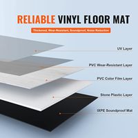 Losetas de Vinilo de Lujo Encajables VEVOR, 5.5 mm de Grosor, Encaje a Presión, Gris Claro con Diseño de Madera - Dormitorio/Sala de Estar/Baño (24.5