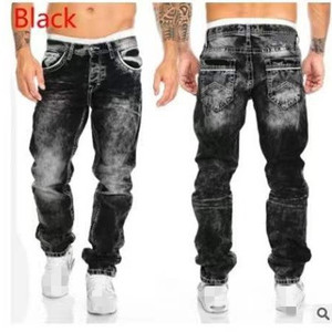 Nuovi <span class=keywords><strong>Jeans</strong></span> Boot Cut da Uomo, Pantaloni Casual con Linee Brillanti, 100% Cotone Denim, Stile Hip Hop, Autunnali, Tinta Unita, Effetto Lavato - Product Image 3