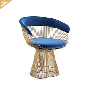 Современное домашнее металлическое кресло из нержавеющей стали с рамкой, Роскошная ткань, бархатные кресла для гостиной - Product Image 2