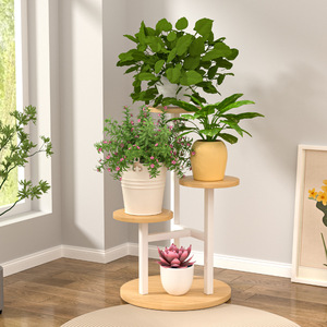 Multilayer Flower Pot Stand Round Wrought Iron Floor Standing Living Room Indoor Plant Display Rack - Product Image 2