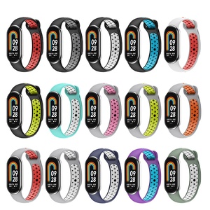 Bracelet de sport en silicone pour <span class=keywords><strong>Xiaomi</strong></span> <span class=keywords><strong>Mi</strong></span> <span class=keywords><strong>Band</strong></span> 10 9 8 7 6 <span class=keywords><strong>5</strong></span> Montre intelligente Bracelet de sport souple respirant bicolore Bracelet de poignet M10 M8 M9 - Product Image 2