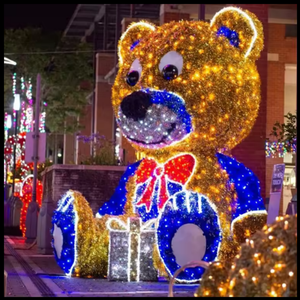Grande décoration lumineuse en forme d'ours géant à LED pour Noël, la Saint-Valentin et les fêtes en extérieur - Product Image 1