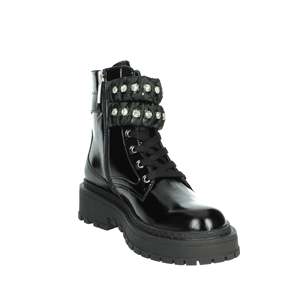 Bottines pour femmes Liu-Jo en cuir noir avec boucle en strass et semelle épaisse - Product Image 5
