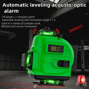 Nivel Láser Verde de 16 Líneas con Pantalla Digital, Nivelación Automática, Alta Intensidad para Exteriores, Grado Industrial - Product Image 2
