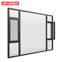 Fenêtres à battants modernes en verre trempé double, cadre en alliage d'aluminium, horizontales, pour chambre à coucher, salon, villas résidentielles
