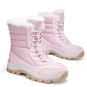 Bottes de randonnée légères pour femmes, imperméables, en cuir et caoutchouc, vente en gros pour chaussures d'extérieur, bout rond, antidérapantes. - Product Image 1