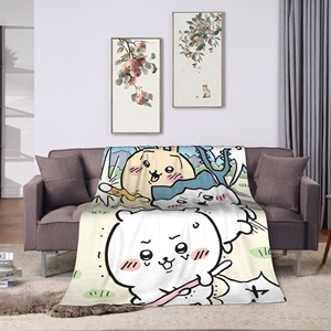 Mantas de Felpa de Coral con Dibujos Animados de C-Chiikawa <span class=keywords><strong>Hachiware</strong></span>, Mantas Suaves y Portátiles para Primavera, para Cama, Sofá, Colchas - Product Image 3