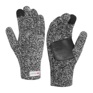 Gants thermiques tricotés chauds <span class=keywords><strong>d</strong></span>'<span class=keywords><strong>hiver</strong></span> pour hommes, mitaines antidérapantes à écran tactile, paume en cuir doublée de polaire isolée 3M, coupe-vent pour le ski - Product Image 1