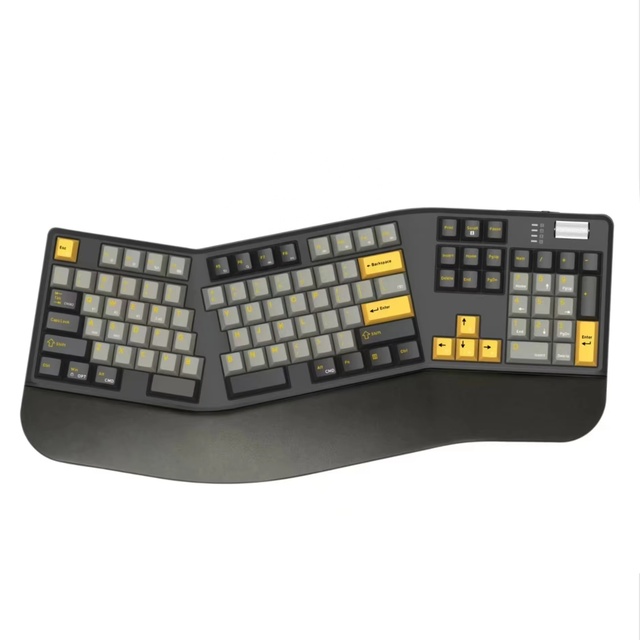 Ergonomic Mechanical Gaming Keyboard 104 Keys Wireless Tri-Mode (2.4G+BT5.0+Wired) USB-C 3000mAh Battery Magnetic Wrist Rest