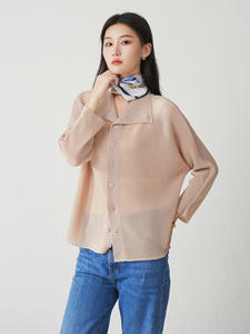 Chaquetas y Cárdigans de Mujer de Alta Gama para el Verano 2025, Diseño Delgado y Moderno, Plisados, de Color Sólido, Cuello Alto, Holgados, para Venta en Línea - Product Image 5