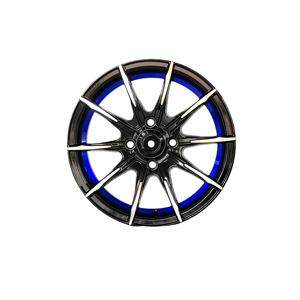 Jantes en alliage concave noir brillant 4 trous <span class=keywords><strong>5</strong></span> goujons 14-15 pouces <span class=keywords><strong>5</strong></span>*114.3/<span class=keywords><strong>110</strong></span> 35mm ET Nouveau JUWA Multi-rayons Ajustement universel - Product Image 1