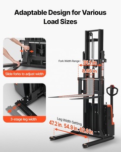 Gerbeur électrique à allée étroite 1,5 tonne, transpalette piétonnier avec corps compact pour systèmes de rayonnage dans les entrepôts hauts - Product Image 3