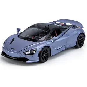 diecast model car 1:24 McLaren 720S with sound and light pullback doors open ornament decorate metal car model toys