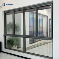 Ventana Plegable Moderna de Aluminio con Recubrimiento Electrostático, Doble Acristalamiento con Rotura de Puente Térmico, Baja Emisividad, Gran Apertura, Insonorizada, para Villa o Apartamento