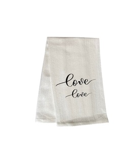 Essuie-tout de cuisine blanc en coton noir imprimé de haute qualité, tissu personnalisé doux et absorbant, torchon durable, textile de cuisine en gros - Product Image 1