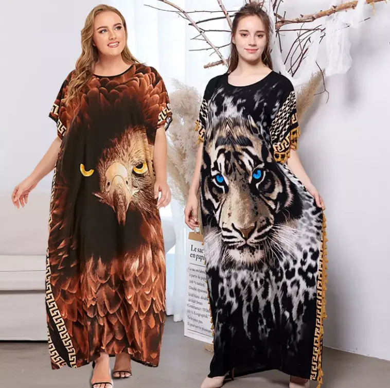 Hot selling Tiere Stil Frauen Kaftan Kaftan muslimischen langen Maxi Frauen Wowans Kleid Frauen Röcke Kleider islamische Kleidung