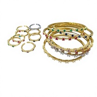 Bracelets empilables plaqués or 18 carats avec zircone cubique, bracelet multi-rangs pavé de cristaux CZ, bijoux colorés pour femmes