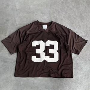 T-shirt en jersey rétro Y2K pour homme, tissé, uni, séchage rapide, respirant, maille, coupe régulière, unisexe, imprimé numérique, streetwear, sport, football - Product Image 4