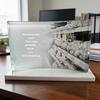Neelpure 186281 - Placa de Cristal Curva con Panel Mate, Diseño Personalizado con Foto, Placa Personalizada para Reconocimiento de Logros Importantes