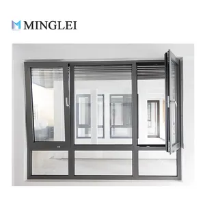 Minglei German Standard Aluminum Tilt And Turn Passive Window Triple Pane Windows