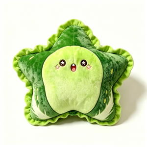 Almohada de peluche de repollo personalizable, cojín de repollo con forma de estrella, almohada decorativa de repollo verde con forma de estrella, estilo cottagecore vegetal - Product Image 4
