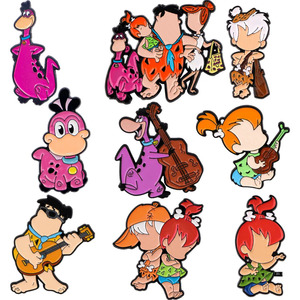 Spille all'Ingrosso, Distintivi in Metallo della Serie TV Animata Americana 'I <span class=keywords><strong>Flintstones</strong></span>', Spille Personalizzate in Smalto Morbido in Lega di Zinco - Product Image 1