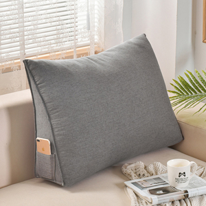 Coussin triangulaire pour dossier de canapé, housse de coussin lombaire amovible et lavable pour salon, bureau, chevet - Product Image 5