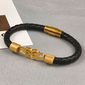 Bracciale Unisex alla Moda in Acciaio Inossidabile <span class=keywords><strong>Serie</strong></span> 8 con Corda in Pelle Intrecciata - Product Image 5