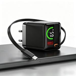 อะแดปเตอร์ชาร์จเร็ว GaN 65W พร้อมสายชาร์จแบบยืดหดได้ 3 พอร์ต ปลั๊ก UK/US/EU/AU ชุดชาร์จเร็ว gan 20w พร้อมสาย type-c - Product Image 1