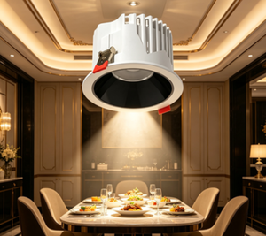 Plafonniers en aluminium blanc et noir de 75 mm, 90 mm, 120 mm, 140 mm, 160 mm, 190 mm avec driver isolé pour <span class=keywords><strong>faux</strong></span> <span class=keywords><strong>plafond</strong></span> COB - Product Image 1