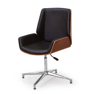 <span class=keywords><strong>Chaise</strong></span> <span class=keywords><strong>de</strong></span> réunion pivotante réglable en hauteur, dossier moyen, en cuir, pour bureau à domicile - Product Image 3
