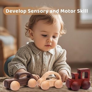 Jouets en bois pour bébés : Voitures à pousser et à saisir - Product Image 5