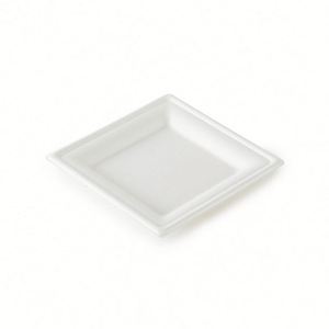 Plato de Papel Desechable Cuadrado Blanco Natural de 8 Pulgadas para Fiestas, Bodas, Cenas, Vajilla, Bandeja, Supermercado, Venta al por Menor, 5x5 Pulgadas - Product Image 1