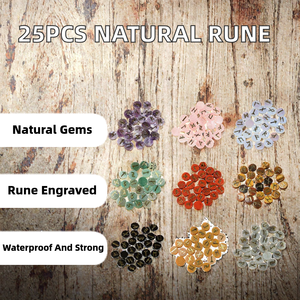 Juego de 25 Piedras Rúnicas Naturales de la Mejor Calidad, Grabadas, para Manualidades, Regalos, Decoración, Feng Shui, Arte Popular, F S CRYSTAL - Product Image 2
