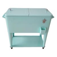Chariot isotherme vintage 73L en métal avec roues pour garder les boissons fraîches lors de vos fêtes