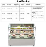 Vitrine Réfrigérée Commerciale Blanche Droite en Verre pour Gâteaux, avec Refroidisseur d'Air, Éclairage LED, Anti-Buée, en Verre Trempé pour Pâtisseries et Desserts