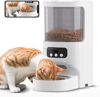 Comedero Automático Inteligente para Mascotas con WiFi Tuya de 4L, Alimentación Lenta, Pantalla LCD, Doble Recipiente de Acero Inoxidable, Grabación de Voz, Dispensador de Comida para Perros y Gatos