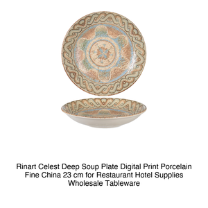 Celest Deep Plate Ø 23 cm Premium Fine China Digital Print Rinart Porcelain - Product Image 2