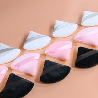 Éponge de maquillage triangulaire en micro-velboa doux de qualité supérieure avec ruban pour fond de teint et poudre – Vente en gros