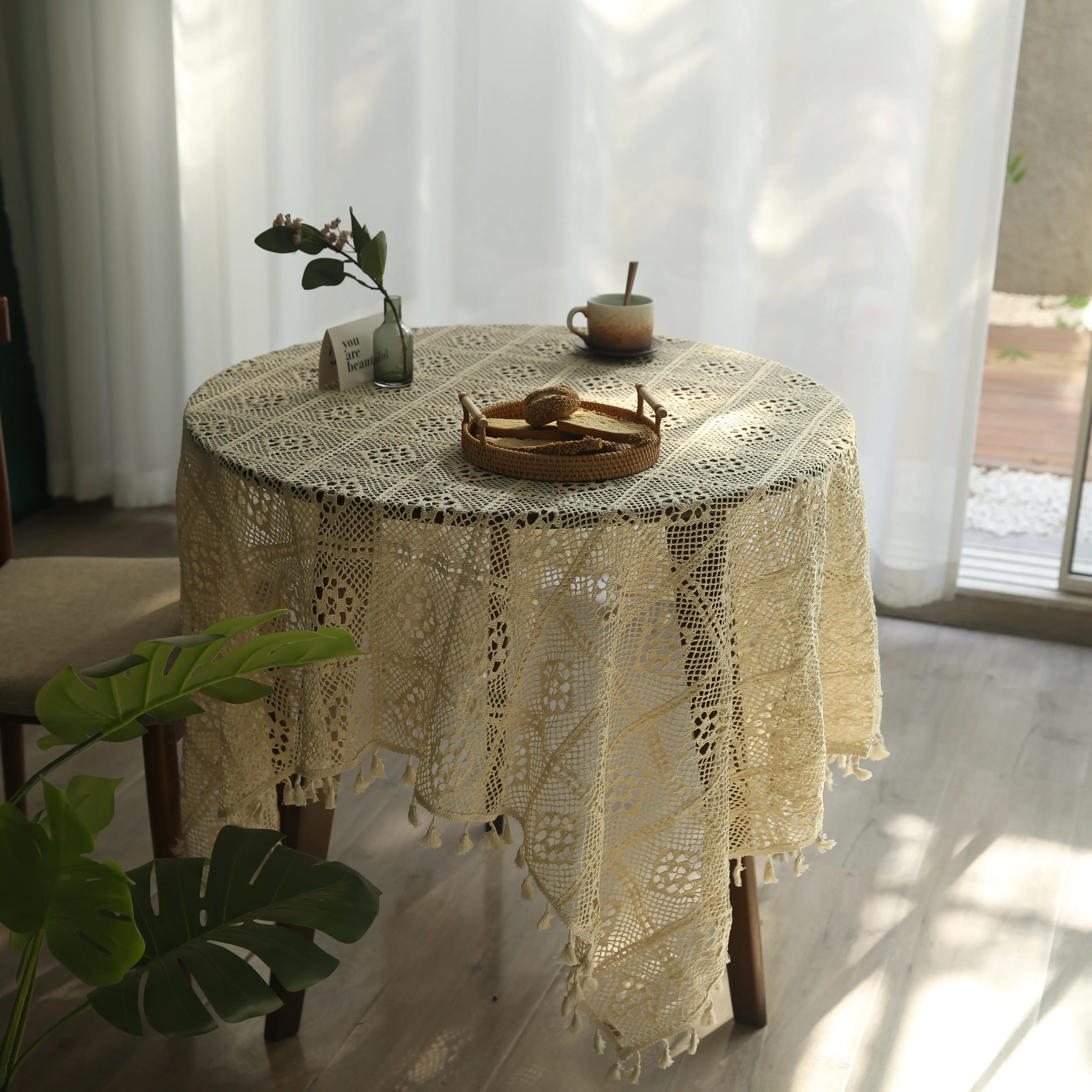 crochet table cover Vintage Lace Design tablecloth geometric cotton tablecloth home table cloth